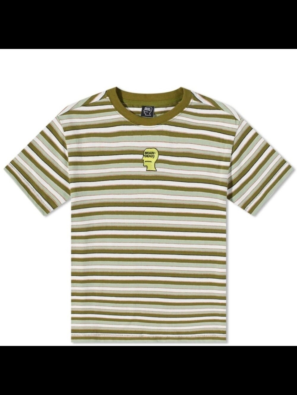Brain Dead Baby T-shirt Striped Olive & White Women's